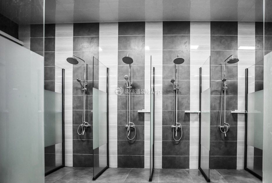 杭州现代风格健身会所公共淋浴间装修设计图