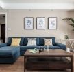 深圳美式风格房屋客厅沙发背景墙装修图2023
