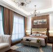 杭州排屋别墅欧式风格卧室背景墙装修设计图