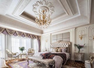 2023杭州法式风格排屋别墅卧室装修设计图片