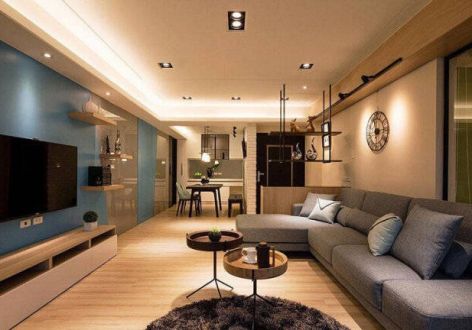 长安生活港现代风格95平米两居室装修效果图