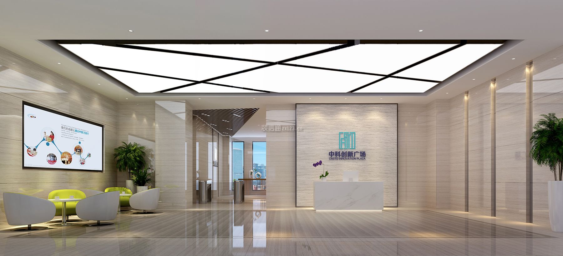 办公室大厅装修效果图 办公室大厅装修