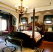 北京美式古典风格别墅卧室实木床装修设计图
