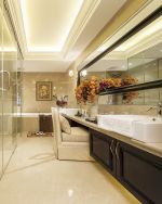 天津美式家庭别墅卫生间浴室柜装修设计效果图