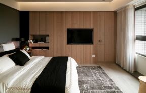 现代简约卧室三居120平装修设计图