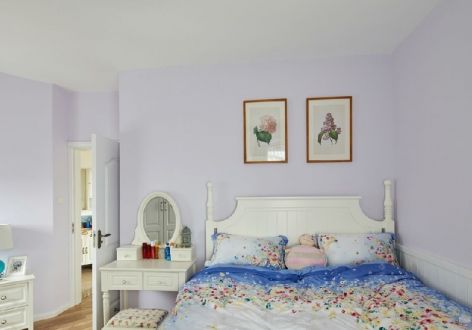 紫荆花园美式风格129平米三居室装修效果图