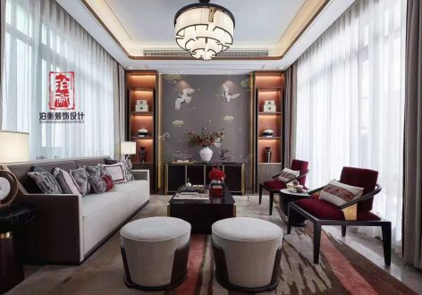 中信国安城160平米新中式风格四居室装修案例