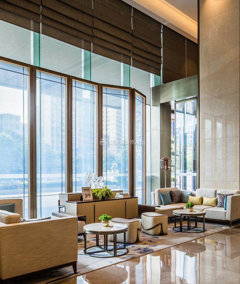 北京现代风格酒店接待区设计装修图2023