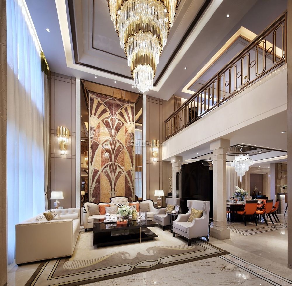 招商贝肯山潮流混搭300平别墅装修案例