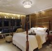 北京高档别墅卧室床头造型装饰设计图片