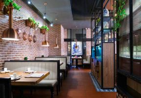 北京饭店餐厅背景墙砖装饰装修图片赏析