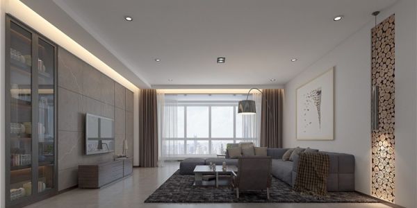 黄海明珠山庄现代风格130平米三居室装修效果图