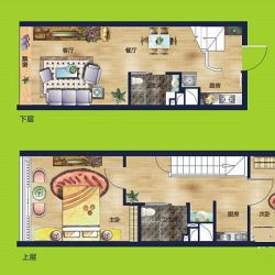 1号楼A公寓 2室2厅2卫  建筑面积：约39平米