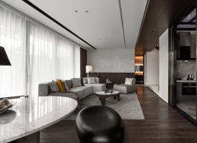 贵阳现代风格大户型客厅布艺沙发装修图