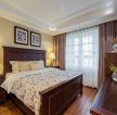北京美式风格房子卧室实木床装修设计图2023