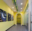 重庆现代风格学校走廊背景墙装修设计图 