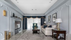 轻奢美式风格装修案例 美式客厅设计图 美式客厅装饰图