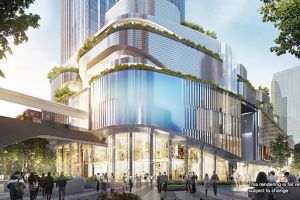 【广东天霸设计】南京新街口金陵中環商业综合体设计亮点：中心花园和空中走廊