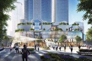 【广东天霸设计】南京新街口金陵中環商业综合体设计亮点：中心花园和空中走廊