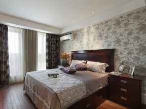 北京专业老房装修卧室床头壁纸图片