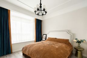 广州简欧风格房屋主卧室窗帘装修图片2023