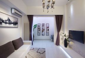 北京小户型家庭客厅布艺沙发装修图片