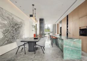 2023深圳高级别墅餐厅厨房一体装修设计图