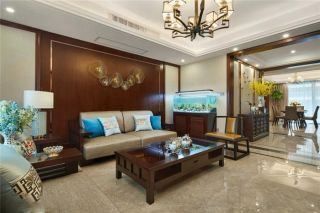 中式风格125平米客厅沙发装修效果图