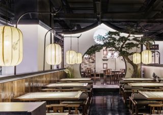 北京中式特色饭店吊灯装修设计实景图
