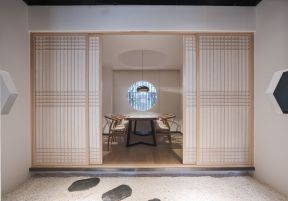 北京日式餐饮店包间移门装修设计图片