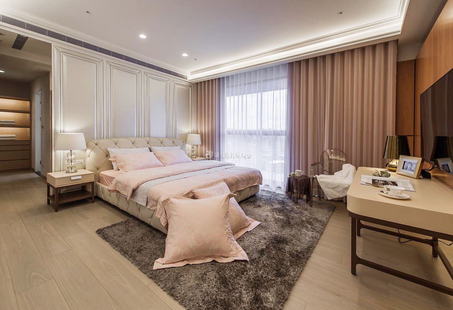 南京150平大户型欧式卧室背景墙装修图片