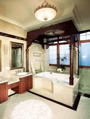 广州市东南亚风格别墅浴室装修图片