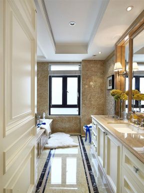 南京欧式新房卫生间浴室柜装修图片大全 