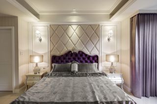 南京欧式风格主卧室床头软包装修效果图