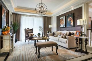 南京欧式新房装修客厅沙发背景墙设计图片