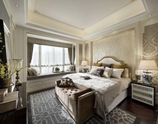 南京欧式房屋卧室飘窗装修装潢图片