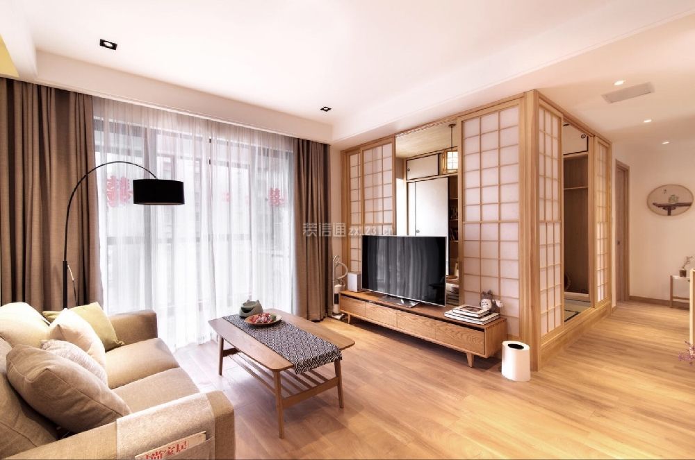 日式客厅背景 日式客厅电视墙装修图 