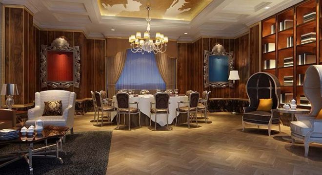 灵山路260平欧式豪华锦麟特色餐厅装修设计案例