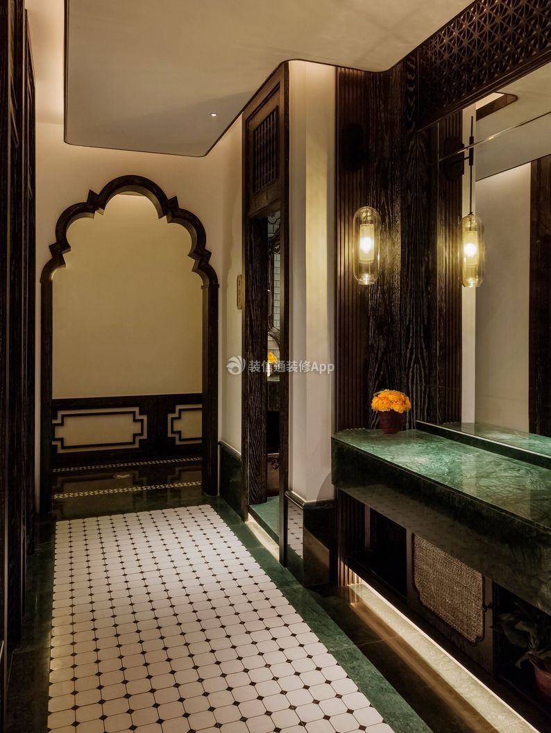 上海高档足浴店走廊地板装修设计图片