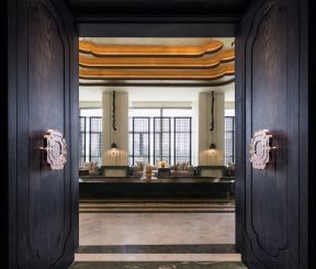 上海足浴会所大门装修设计效果图片