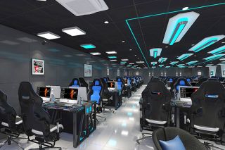 上海网吧网咖天花板装修设计效果图2023