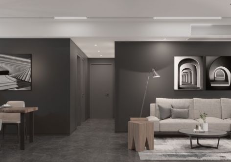 中海国际108平米现代三居室装修效果图