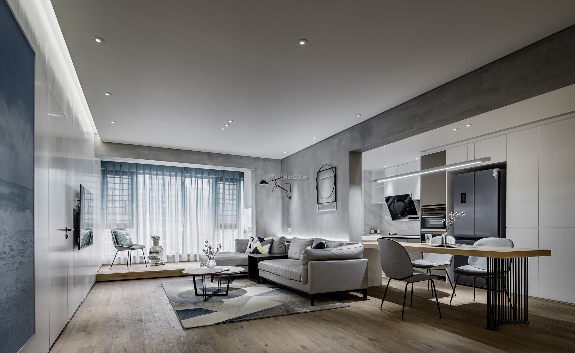 恒大绿洲120平方极简风格三居室装修案例