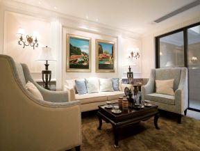 美式客厅装饰 客厅沙发背景墙效果图 客厅沙发背景墙画