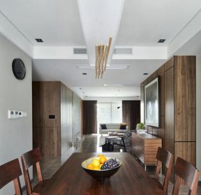 厦门128平三居室餐厅实木餐桌设计图片-每日推荐
