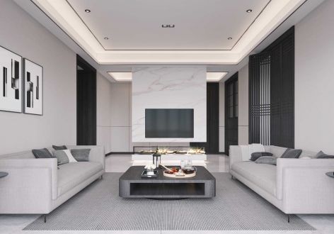 132平米新中式三居室装修设计案例