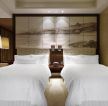广州商务酒店标准间背景墙装修设计图