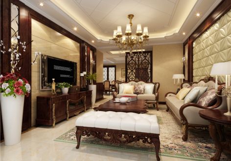 江湾城90平米欧式风格三居室装修案例