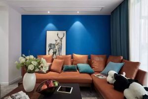 【百合装饰】四套混搭风格装修的房子 青蓝色墙壁有种温馨美感