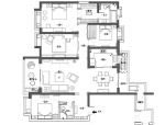 紫薇永和坊190平米美式风格四居室装修案例